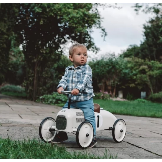 Masina ride on din metal Alb Crem Vilac