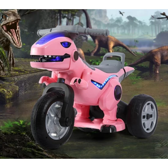 Motocicleta electrica dinozaur 12V roz Motocicleta electrica dinozaur 12V roz