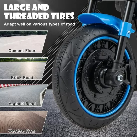 Motocicleta electrica pentru copii cu pedala, muzica si far cu lumina - Albastru Motocicleta electrica pentru copii cu pedala, muzica si far cu lumina - Albastru