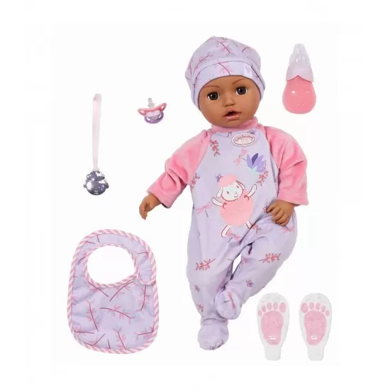 Papusa bebelus interactiv negru Baby Annabell Leah 43 cm Papusa bebelus interactiv negru Baby Annabell Leah 43 cm