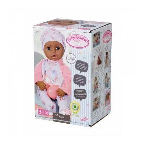 Papusa bebelus interactiv negru Baby Annabell Leah 43 cm Papusa bebelus interactiv negru Baby Annabell Leah 43 cm