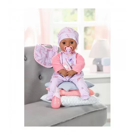 Papusa bebelus interactiv negru Baby Annabell Leah 43 cm Papusa bebelus interactiv negru Baby Annabell Leah 43 cm