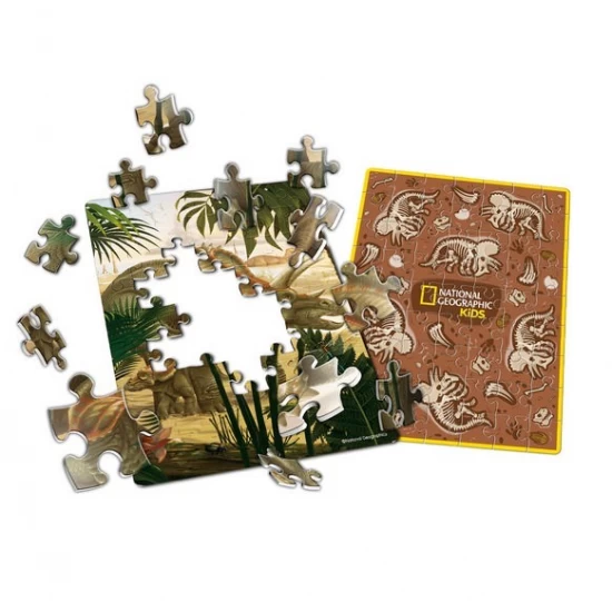 Puzzle in ou National Geographic, Dinozaur Triceratops, 63 piese