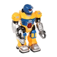 Robot de jucarie interactiv cu sunete si lumini Android New Power Warrior galben