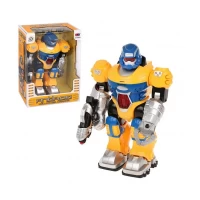 Robot de jucarie interactiv cu sunete si lumini Android New Power Warrior galben