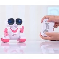 Jucarie interactiva robot inteligent muzical cu telecomanda, roz