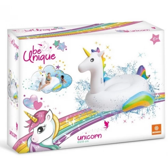 Saltea gonflabila mare pentru copii si adulti, diametru 215 cm, greutate maxima suportata 120 kg, Unicorn