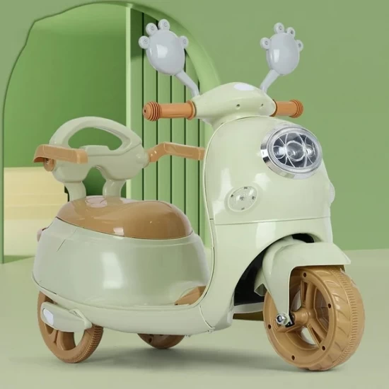 Scooter pentru copii cu pedala electrica, lumini si muzica Verde Scooter pentru copii cu pedala electrica, lumini si muzica Verde