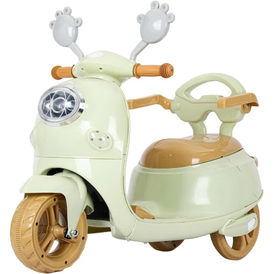 Scooter pentru copii cu pedala electrica, lumini si muzica Verde Scooter pentru copii cu pedala electrica, lumini si muzica Verde