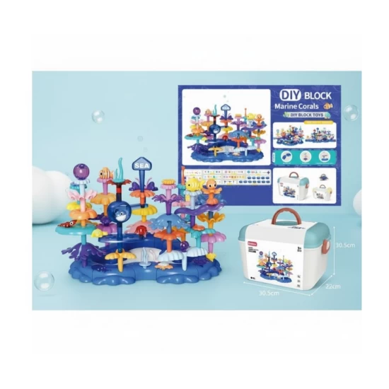 Set asamblare corali marini in cutie depozitare 76 piese