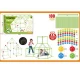 Set asamblare Cort pentru copii, 172 piese, jucarie educationala pentru interior si aer liber, verde 