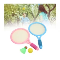 Set badminton pentru copii cu 2 rachete, fluturas si minge burete