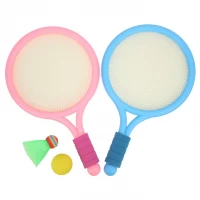 Set badminton pentru copii cu 2 rachete, fluturas si minge burete