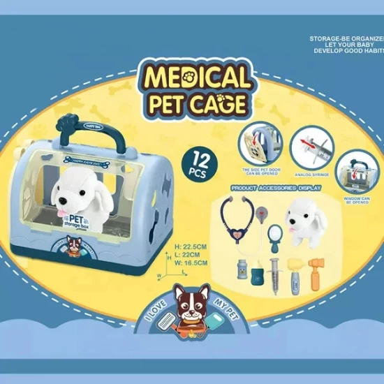 Set catelus cu cusca si accesorii doctor Set catelus cu cusca si accesorii doctor