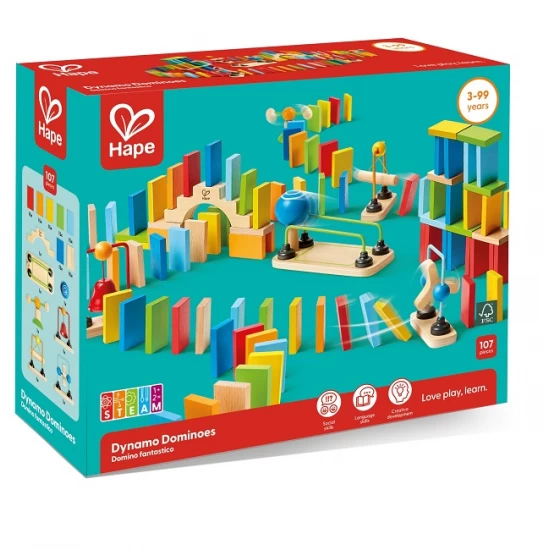 Joc constructie Domino Dinam Hape 100 piese