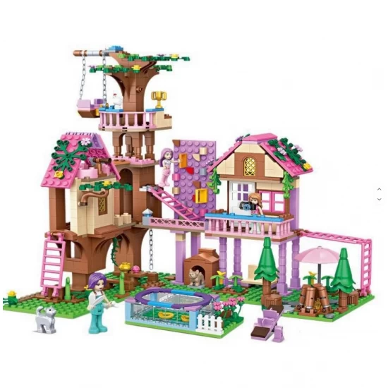 Set cuburi constructie Casuta in Copac 756 Piese 