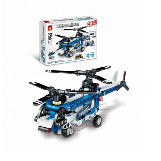 Cuburi constructii Elicopter, jucarie asamblare, 205 piese