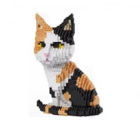 Set de cuburi de constructie 3D, Pisicuta Calico, 1300 piese, +14 ani