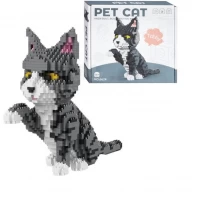 Set de cuburi de constructie 3D, Pisicuta Tabby, 1300 piese, +14 ani