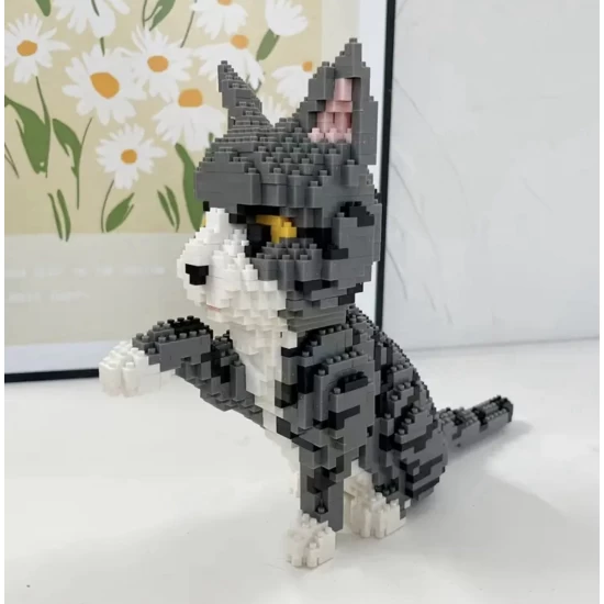 Set de cuburi de constructie 3D, Pisicuta Tabby, 1300 piese, +14 ani