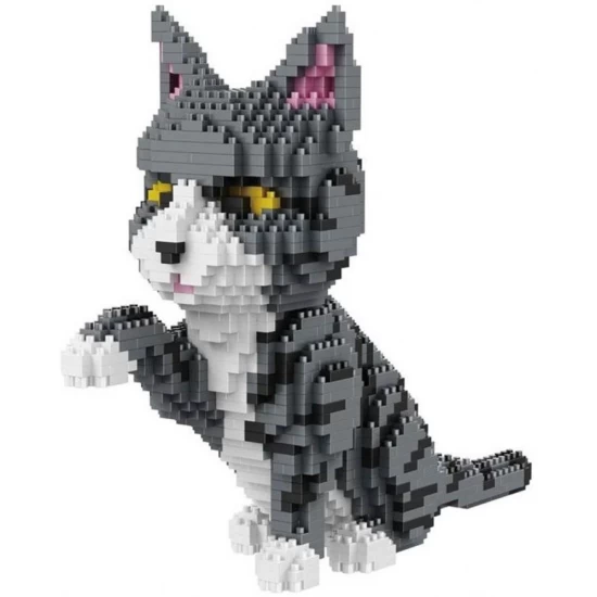 Set de cuburi de constructie 3D, Pisicuta Tabby, 1300 piese, +14 ani