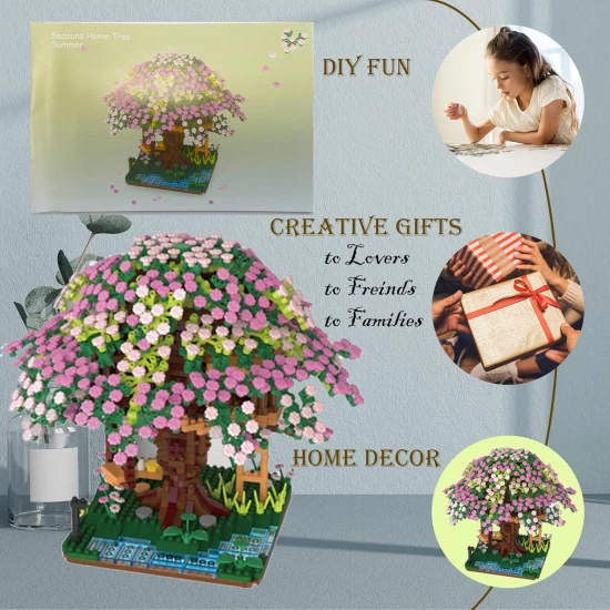 Set de constructie copac cu flori de cires 1988 piese