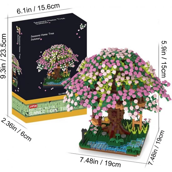 Set de constructie copac cu flori de cires 1988 piese