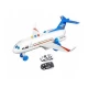 Avion de jucarie 28 cm cu sunete, lumini si 2 masinute, alb