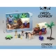 Set de joaca cu figurine cowboy si caruta western Vestul Salbatic Set de joaca cu figurine cowboy si caruta western Vestul Salbatic