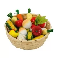 Set de joaca legume din lemn in cosulet 17 piese Goki