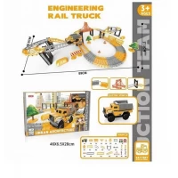 Set circuit santier cu masinuta electrica 88 piese