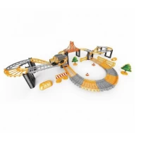 Set circuit santier cu masinuta electrica 88 piese