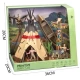 Set de joaca trib indian cu figurine, cort si barca