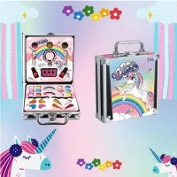 Set machiaj pentru fetite in gentita metalica Unicorn 