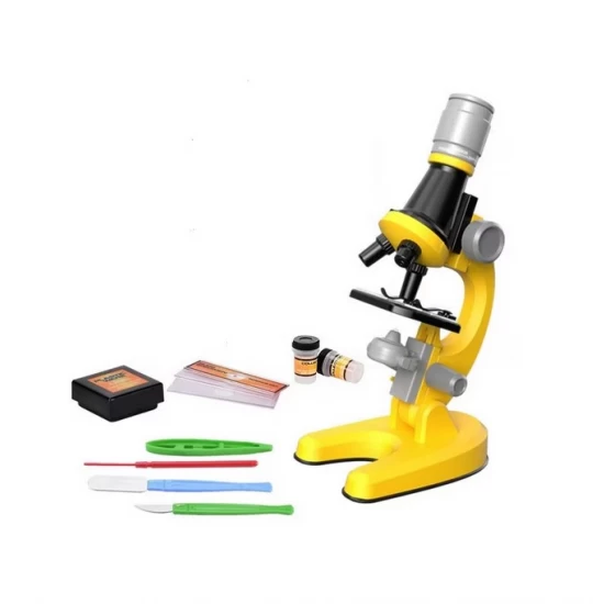Set microscop optic pentru copii 100-1200x galben 