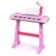 Orga electrica pentru copii 37 clape cu micofon si scaunel roz