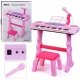 Orga electrica pentru copii 37 clape cu micofon si scaunel roz