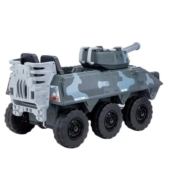 Tanc electric pentru copii cu telecomanda si 4 motoare 12V Gri Tanc electric pentru copii cu telecomanda si 4 motoare 12V Gri
