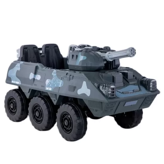 Tanc electric pentru copii cu telecomanda si 4 motoare 12V Gri Tanc electric pentru copii cu telecomanda si 4 motoare 12V Gri