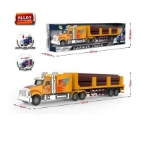 Tir metalic 33 cm cu sunete, lumini si lemne Carrier Truck 