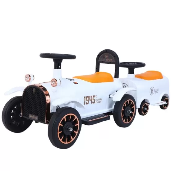Trenulet electric cu 2 motoare 12V Modern Classic 1945 Alb Trenulet electric cu 2 motoare 12V Modern Classic 1945 Alb