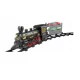 Trenulet electric cu sunete, lumini, fum si 2 masinute metalice
