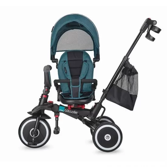 Tricicleta copii multifunctionala pliabila Coccolle Vispo Turquoise Tide