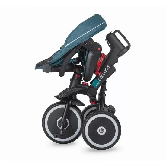 Tricicleta copii multifunctionala pliabila Coccolle Vispo Turquoise Tide