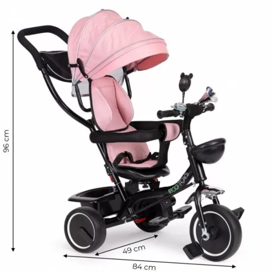 Tricicleta cu sezut rotativ Ecotoys JM-066-9L - Roz