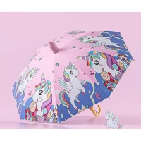 Umbrela pentru copii, design unicorn, 85 cm, 4-12 ani