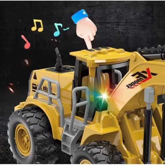 Utilaj excavator cu telecomanda, lumini si functie fum, incarcare USB Utilaj excavator cu telecomanda, lumini si functie fum, incarcare USB