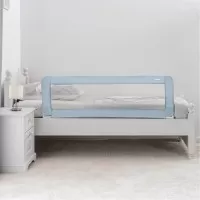 Bariera protectie anticadere pat copii, lungime 150 cm, albastru-gri, Reer Sleep'n Keep XL