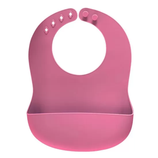 Bavetica din silicon moale cu buzunar colector pentru bebelusi, reglabila, roz, Reer Eat`n Tidy Bavetica din silicon moale cu buzunar colector pentru bebelusi, reglabila, roz, Reer Eat`n Tidy
