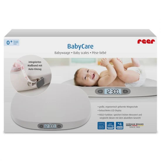 Cantar digital pentru bebelusi BabyCare, pana la 25 kg, ecran iluminat, memorie, 0+ luni, Reer 64120 Cantar digital pentru bebelusi BabyCare, pana la 25 kg, ecran iluminat, memorie, 0+ luni, Reer 64120